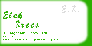 elek krecs business card